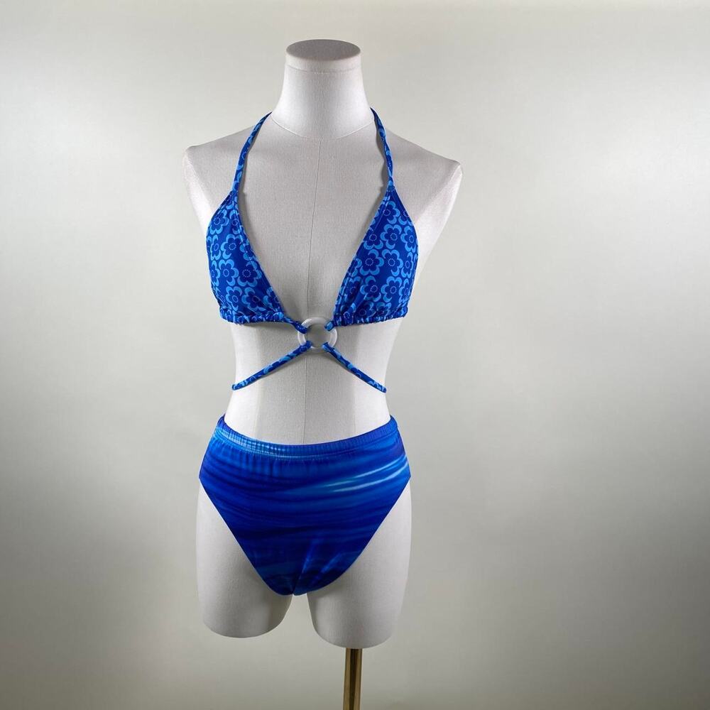 Vintage blue floral bikini